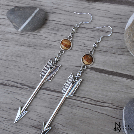 Boucles d'oreilles "Yelena" - Jaspe Paysage