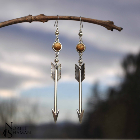 Boucles d'oreilles "Yelena" - Jaspe Paysage