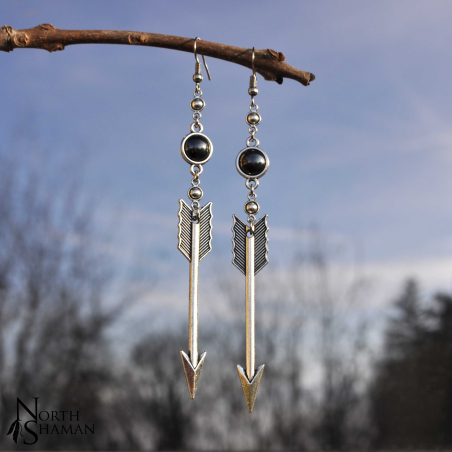 Boucles d'oreilles "Yelena" - Hématite