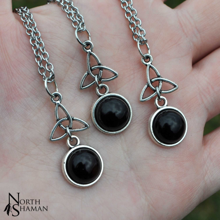 Collier "Fandorn" - Agate Onyx noire