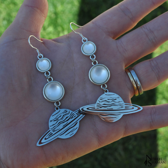 Boucles d'oreilles "Galaxy" - Blanc