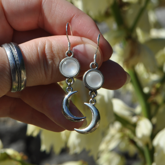 Boucles d'oreilles "Luna" - Blanc