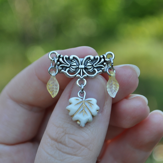 Barrette à cheveux ''Dancing Leaves'' - Blanc