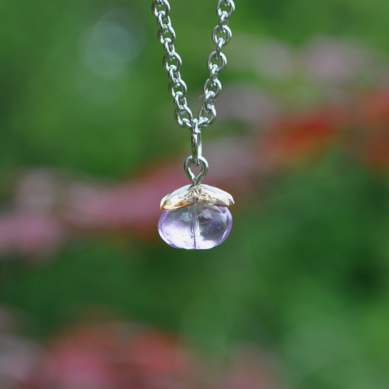 Necklace "Perry" - Purple and light brown