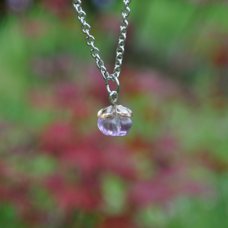 Necklace "Perry" - Purple and light brown