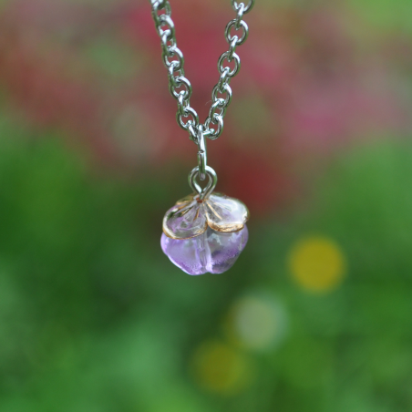 Collier "Perry" - Violet et marron clair