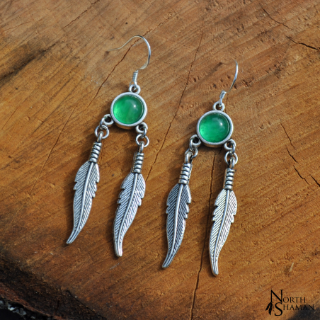Boucles d'oreilles "Talaa" - Agate verte