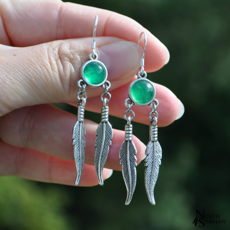 Boucles d'oreilles "Talaa" - Agate verte