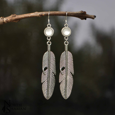 Boucles d'oreilles "Sky Feather " - Blanc