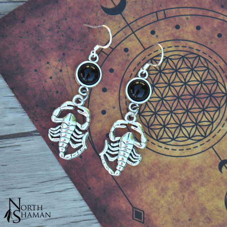 Earrings "Scorpion Spirit" - Black Agate