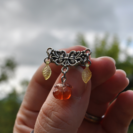 Hair Barrette ''Marballa'' - Orange and yellow