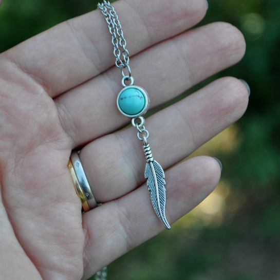 Collier "Indian Summer" - Howlite bleue