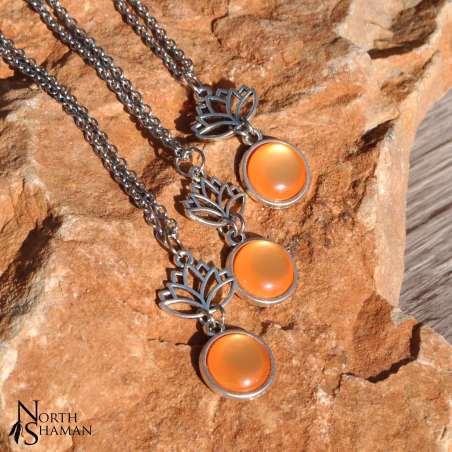 Necklace "Little Lotus" - Orange