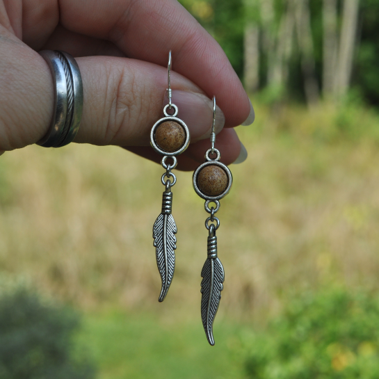 Boucles d'oreilles "Indian Summer" - Jaspe Paysage