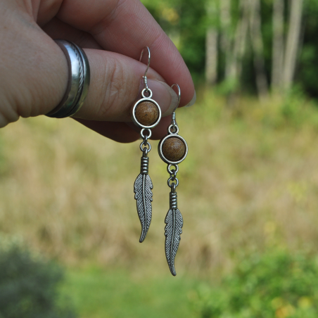 Boucles d'oreilles "Indian Summer" - Jaspe Paysage
