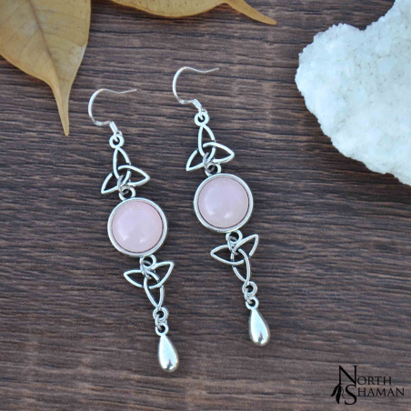 Earrings "Delyth" - Rose Quartz