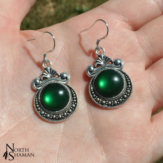 Earrings "Galactys" - Dark Green