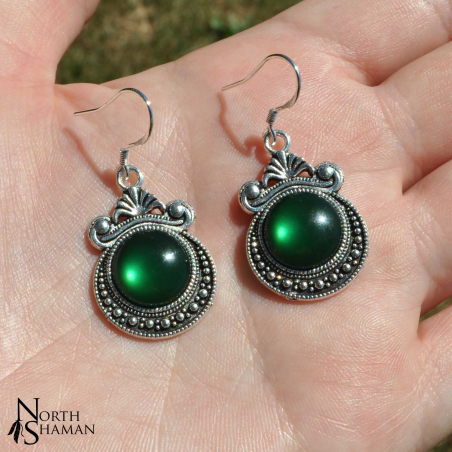Boucles d'oreilles "Galactys" - Vert foncé