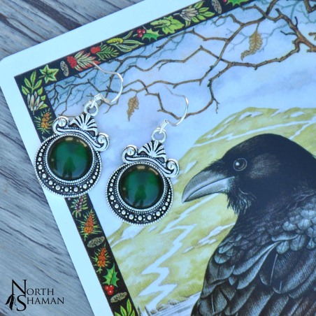 Earrings "Galactys" - Dark Green