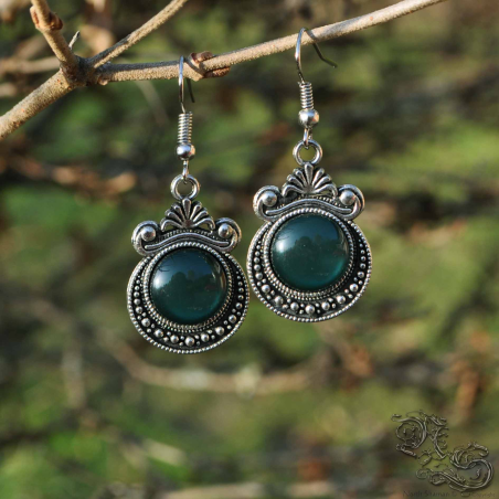 Boucles d'oreilles "Galactys" - Vert foncé