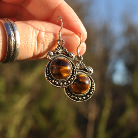 Earrings "Galactys" - Tiger's Eye