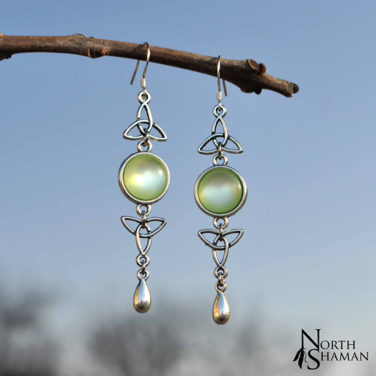 Boucles d'oreilles "Delyth" - Vert clair