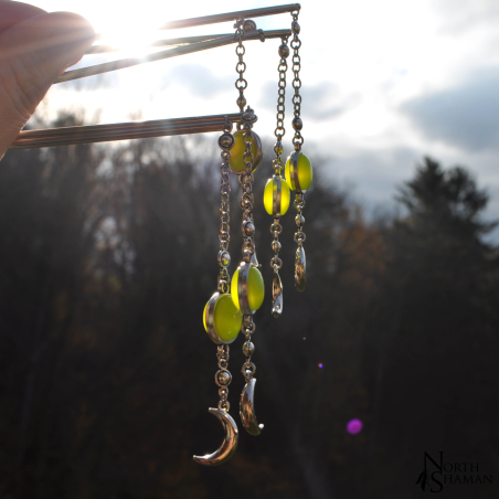 Pique à cheveux "Fille de la Lune" - Vert citron