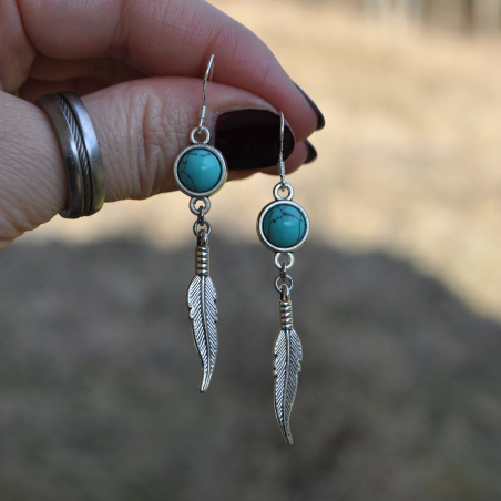 Boucles d'oreilles "Indian Summer" - Howlite bleue
