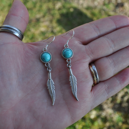 Boucles d'oreilles "Indian Summer" - Howlite bleue