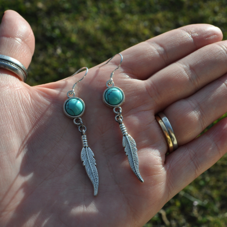 Boucles d'oreilles "Indian Summer" - Howlite bleue