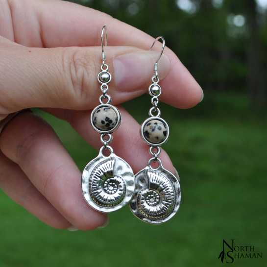 Boucles d'oreilles "Ashera" - Jaspe Dalmatien