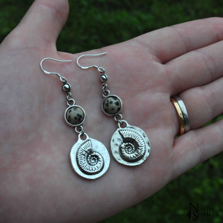 Boucles d'oreilles "Ashera" - Jaspe Dalmatien