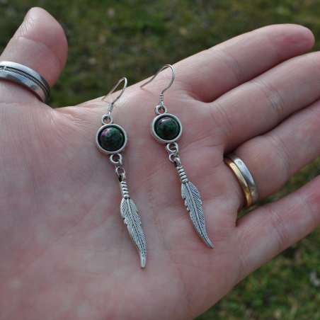 Boucles d'oreilles "Indian Summer" - Zoïsite Rubis