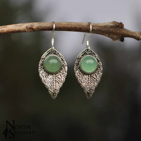 Boucles d'oreilles "Rain Leaf" - Aventurine