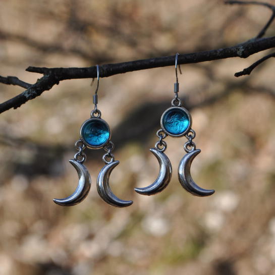 Boucles d'oreilles "Orys" - Bleu ciel