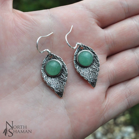 Earrings "Rain Leaf" - Aventurine