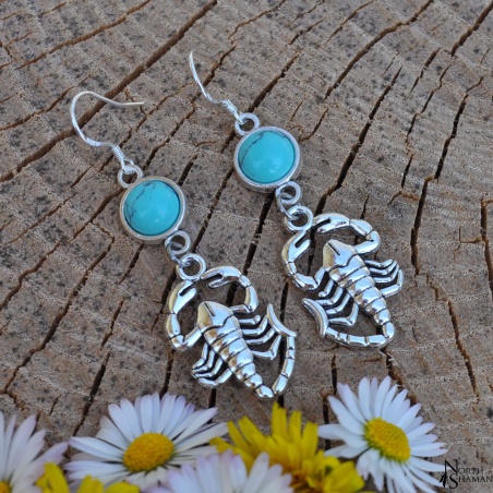 Boucles d'oreilles "Scorpion Spirit" - Howlite bleue