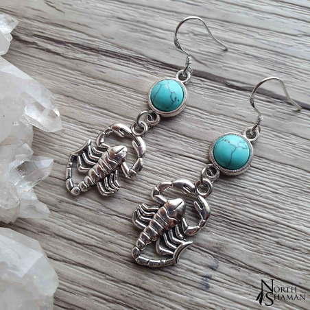 Boucles d'oreilles "Scorpion Spirit" - Howlite bleue