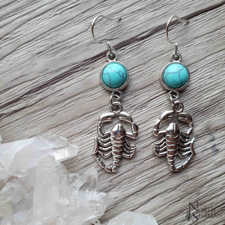 Boucles d'oreilles "Scorpion Spirit" - Howlite bleue