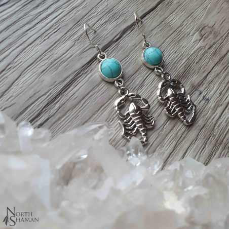 Boucles d'oreilles "Scorpion Spirit" - Howlite bleue