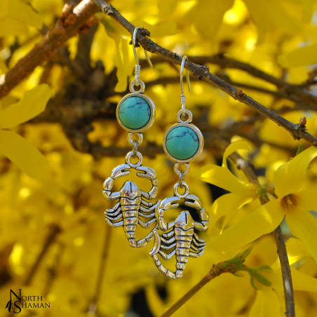 Boucles d'oreilles "Scorpion Spirit" - Howlite bleue