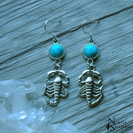 Boucles d'oreilles "Scorpion Spirit" - Howlite bleue