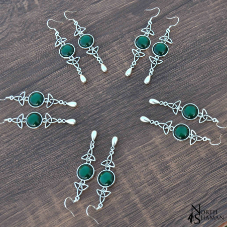 Boucles d'oreilles "Delyth" - Vert foncé