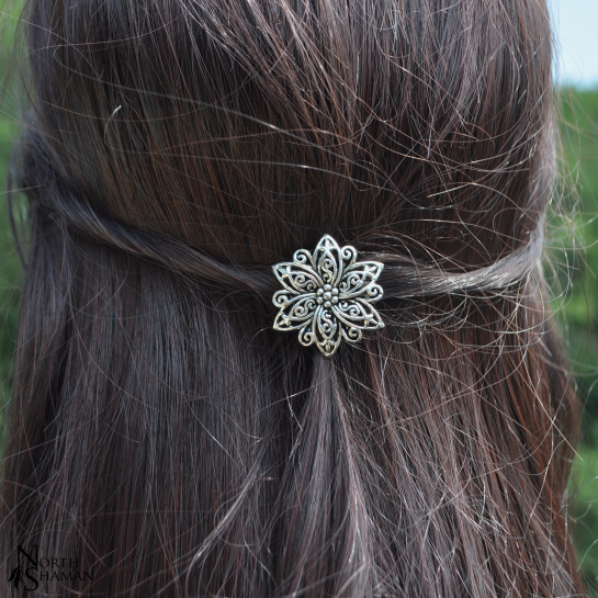 Hair barrette "Edelweiss" - silver