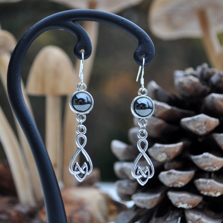 Boucles d'oreilles "Elven Air" - Hématite