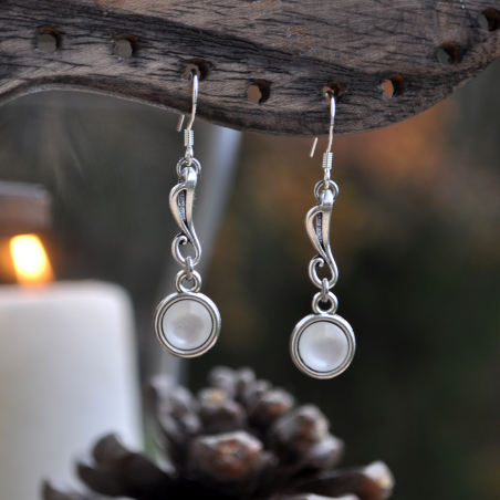 Boucles d'oreilles "Arran" - Blanc