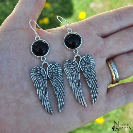 Boucles d'oreilles "Azraël" - Onyx