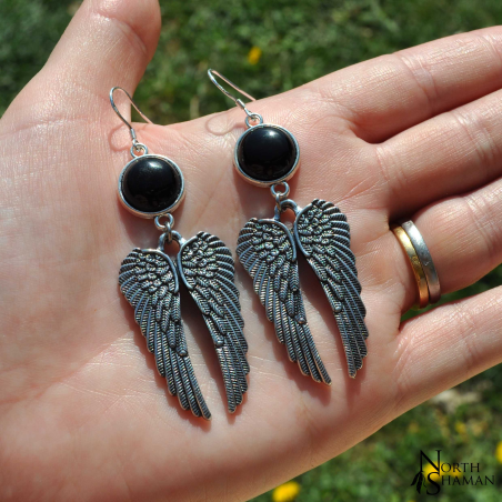 Boucles d'oreilles "Azraël" - Onyx