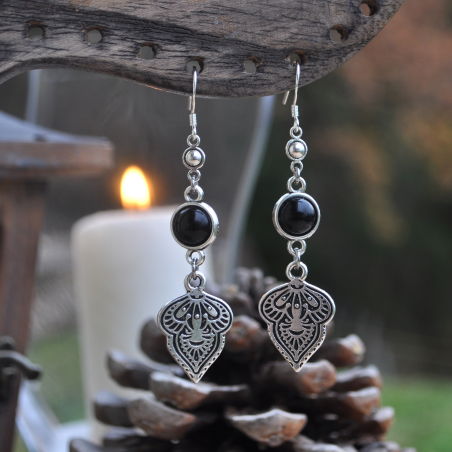 Boucles d'oreilles "Panchali" - Onyx