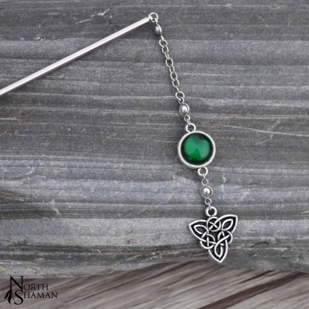 Hair stick "Elven Fire" - Dark Green